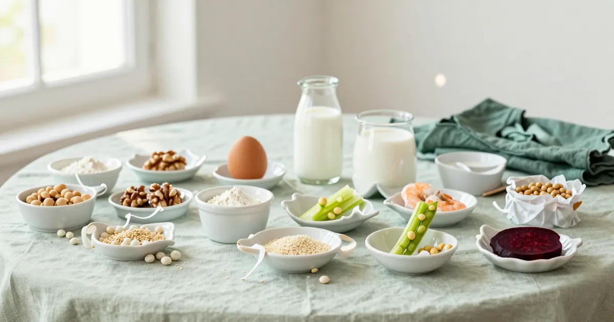 AI-generated photograph: meal planning with allergies: the 14 allergens