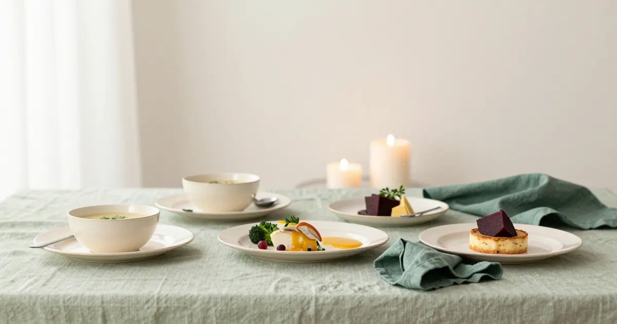 AI-generated photograph: how to serve a tasting menu at home