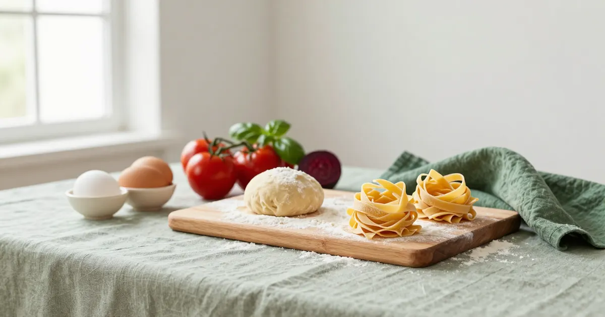 AI-generated photograph: italian dishes on a table