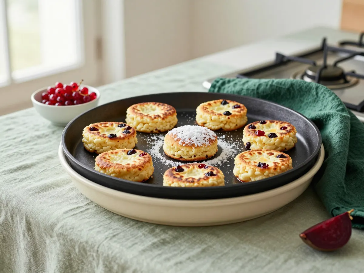 AI-generated photograph: Welsh cakes on a bakestone in a Cardiff kitchen